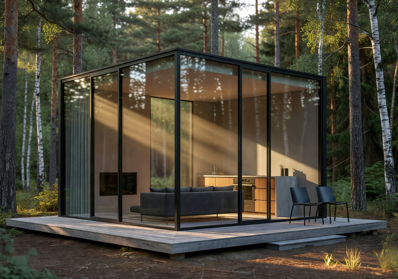 Compact Glass Studio home